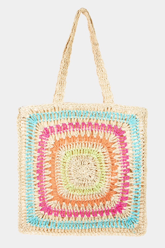 NL Rainbow Crochet Tote