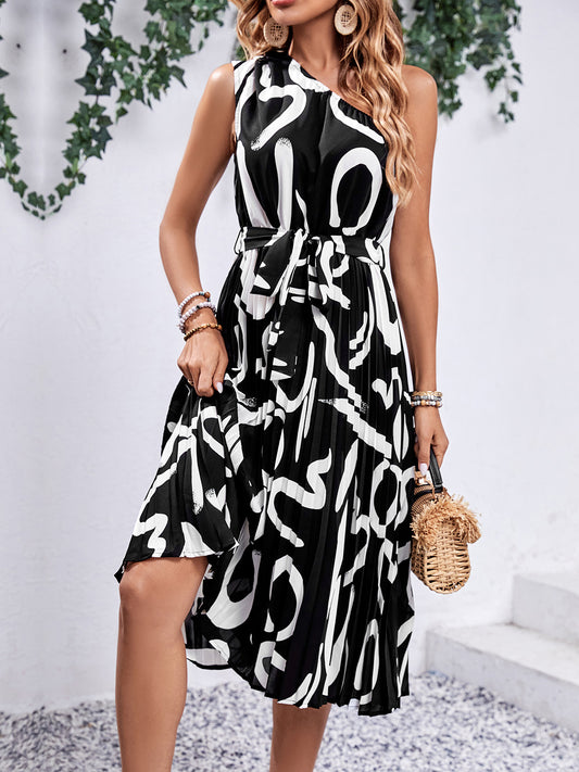 NL Printed Single Shoulder Dress