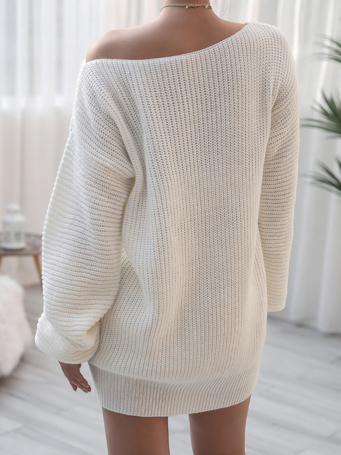 NL Rib-Knit Mini Sweater Dress