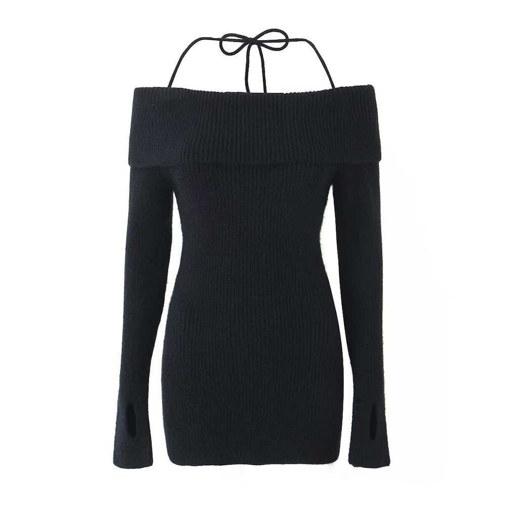 NL Slim Lace Up Knitted Dress