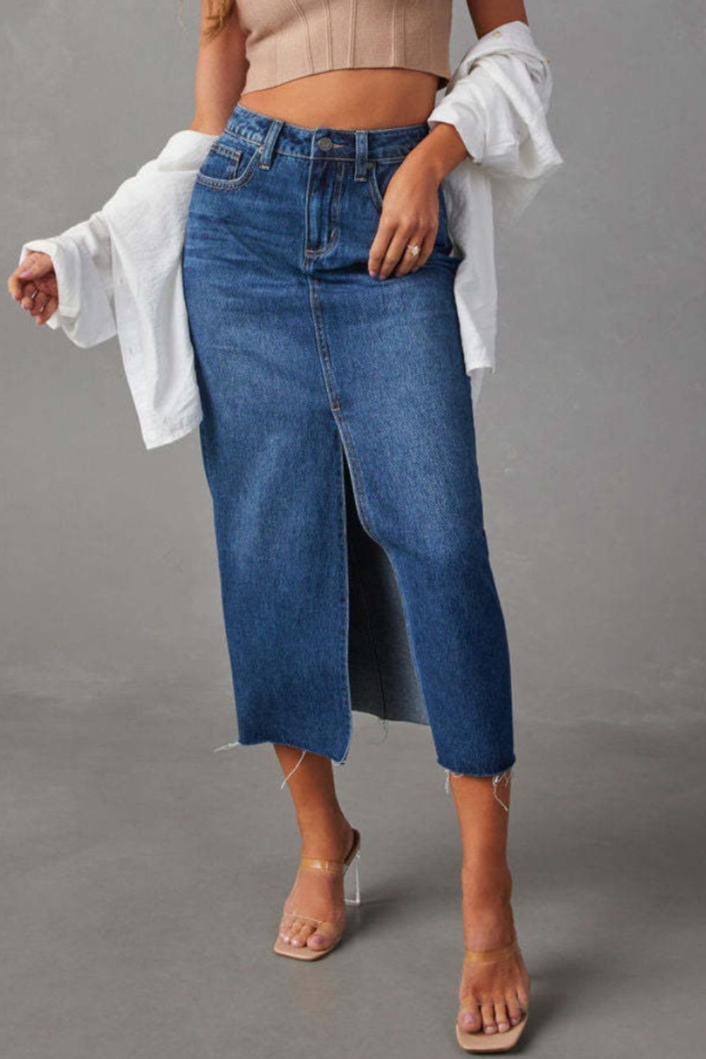 NL Raw Hem Denim Skirt