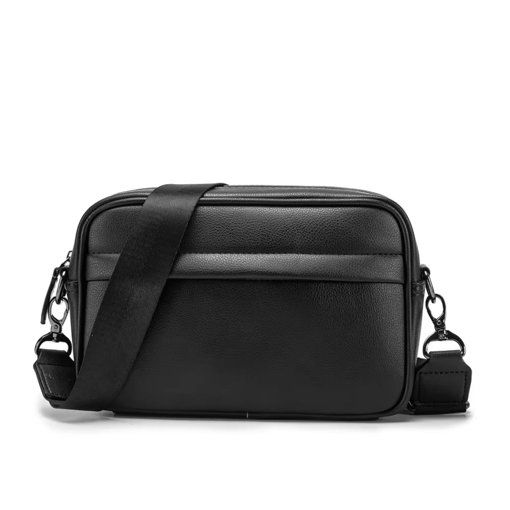 Casual Solid Men'S Crossbody Bag Messenger Bag Mens PU Leather Crossbody Shoulder Bags Male Handbag Bags Cross Body Ba