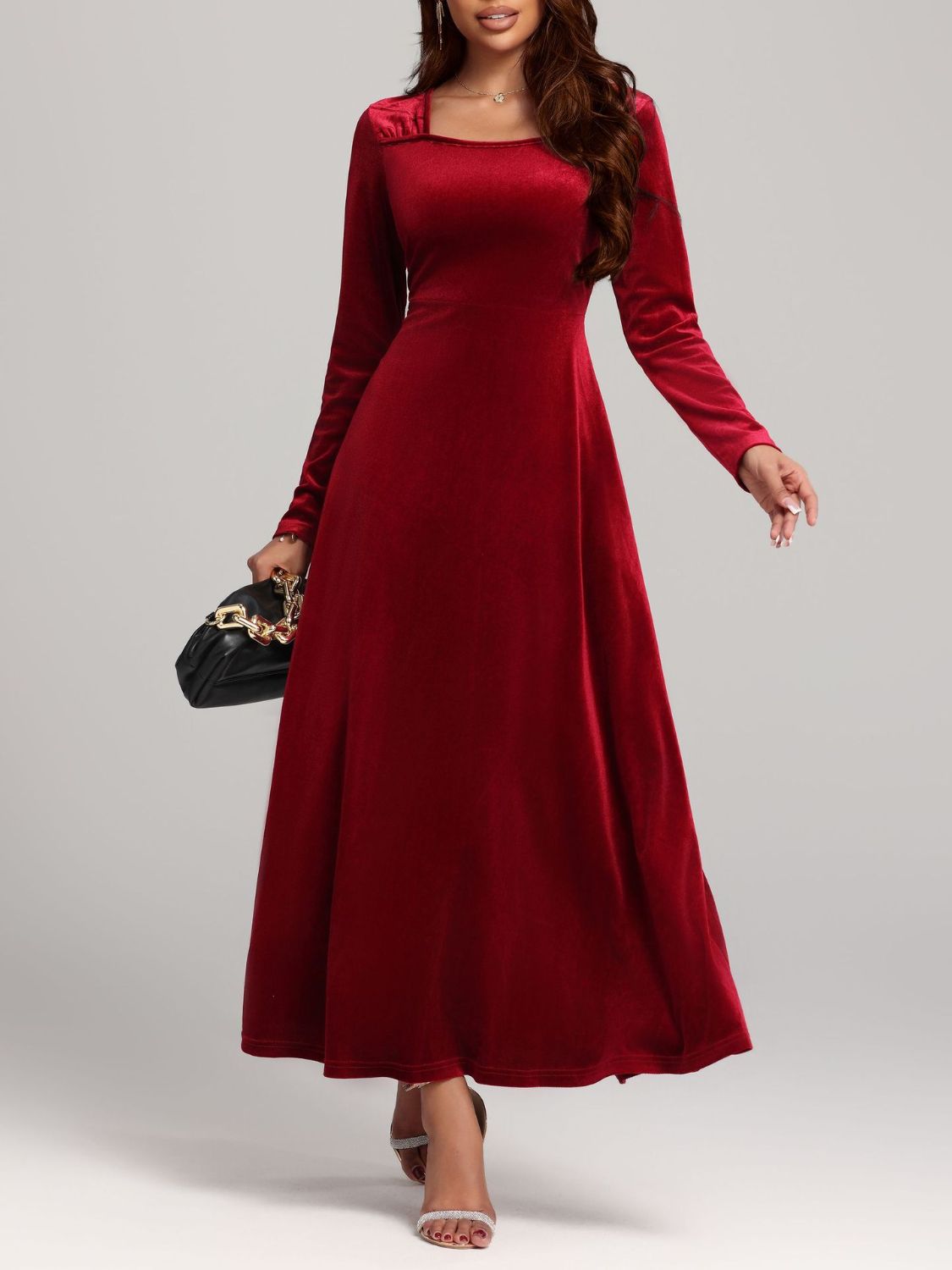 NL Square Neck Velvet Dress