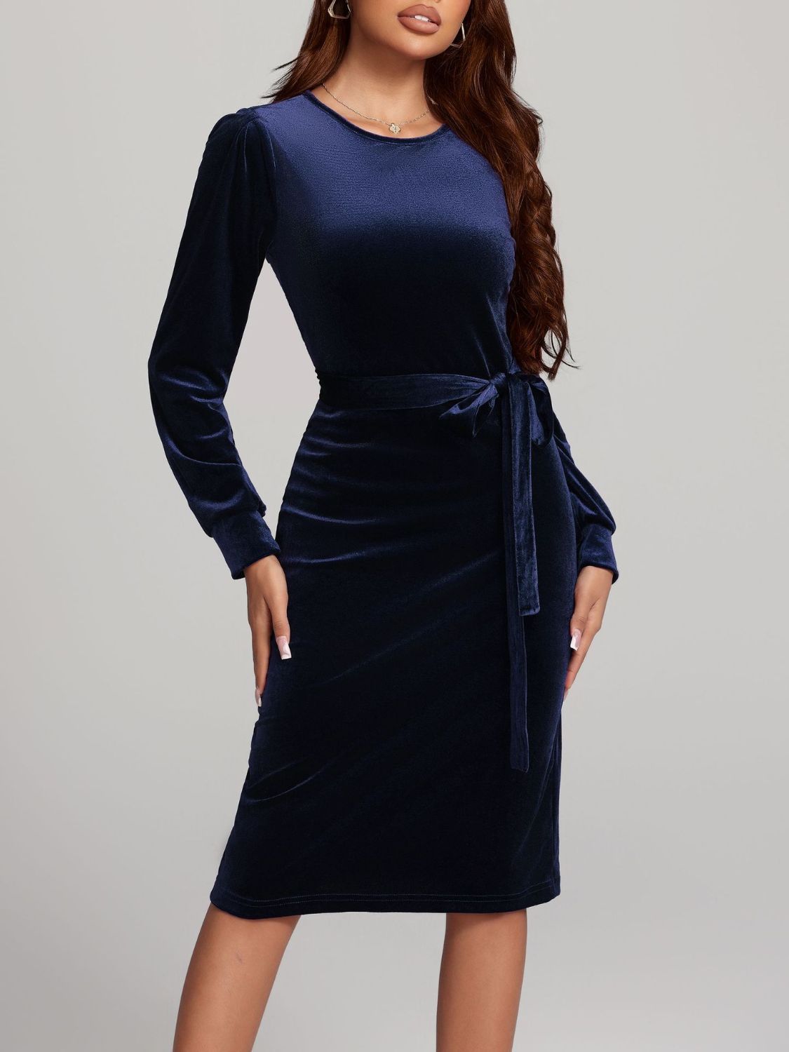 NL Tie Velvet Dress