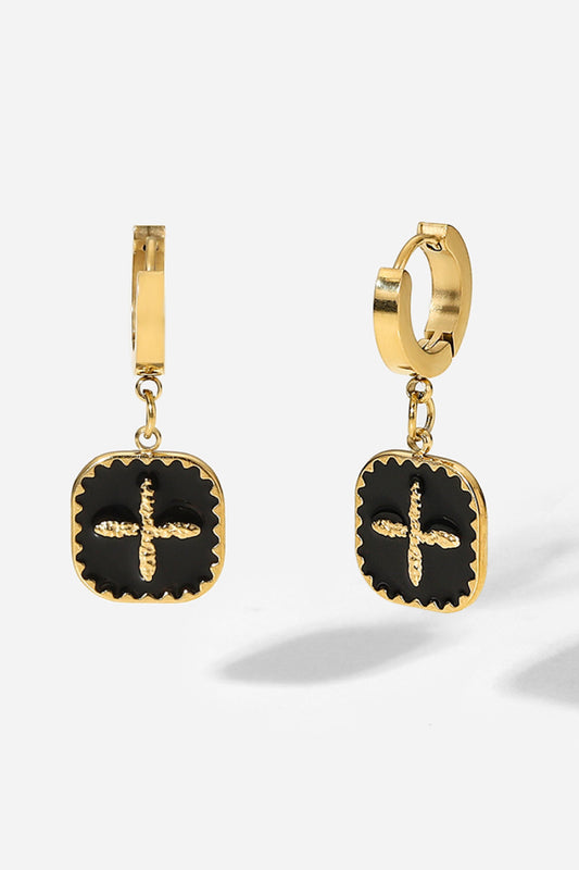 NL Square Cross Earrings