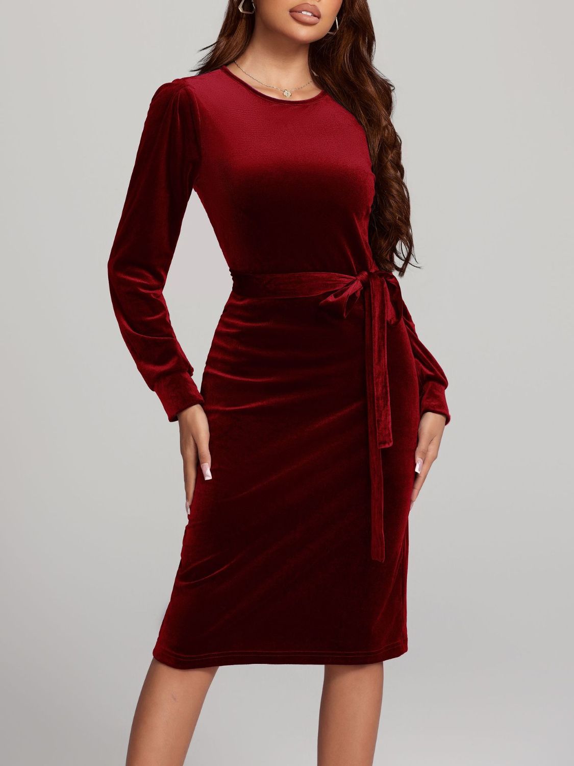 NL Tie Velvet Dress