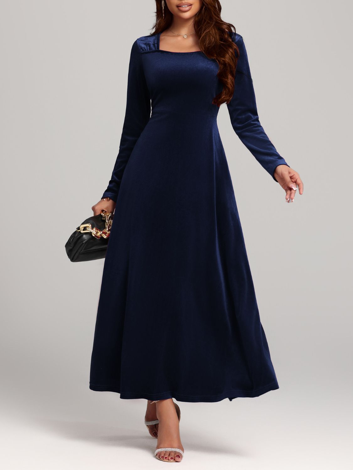 NL Square Neck Velvet Dress