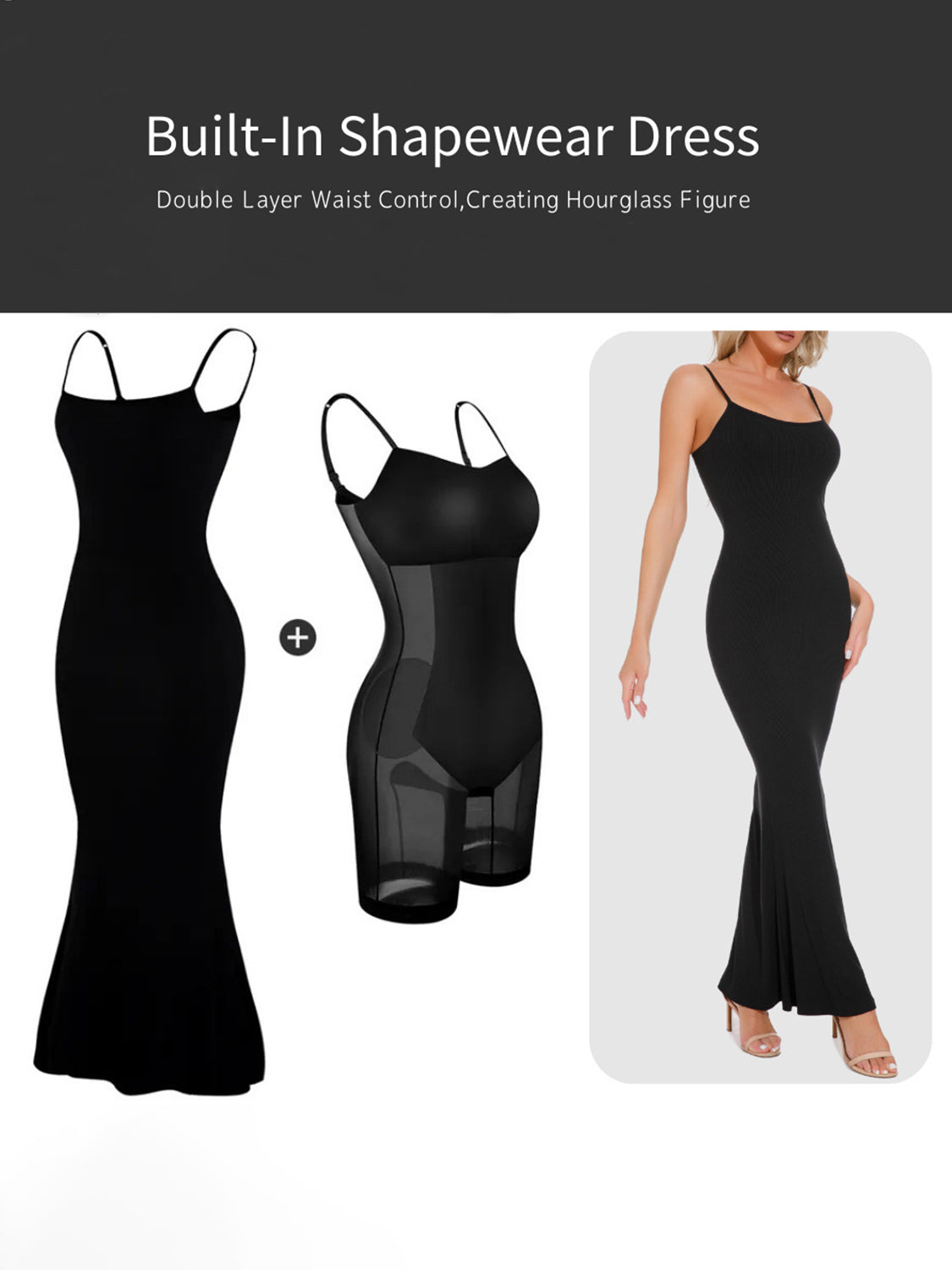 NL Spaghetti Shapewear Maxi Dress