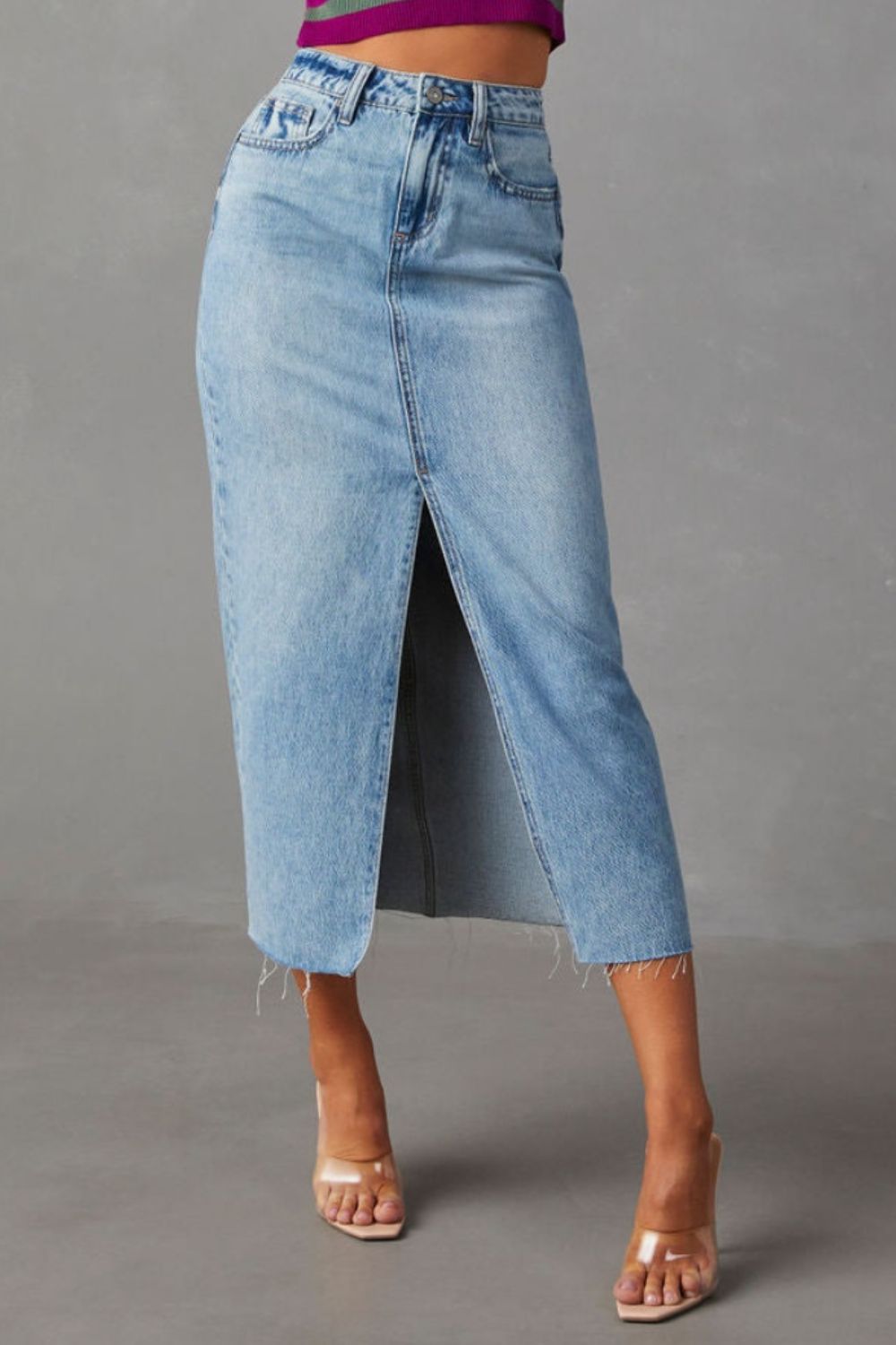 NL Raw Hem Denim Skirt