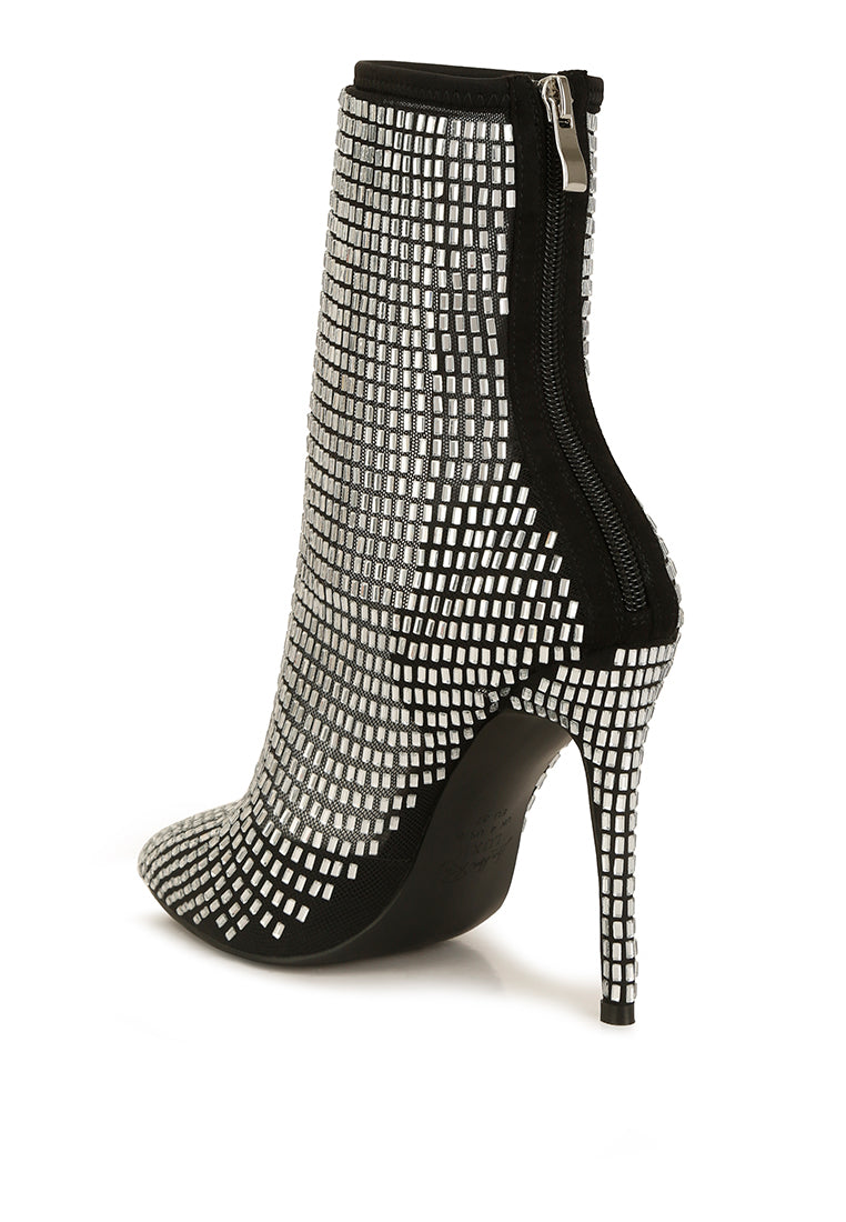 NL Rhinestones  Mesh Boots