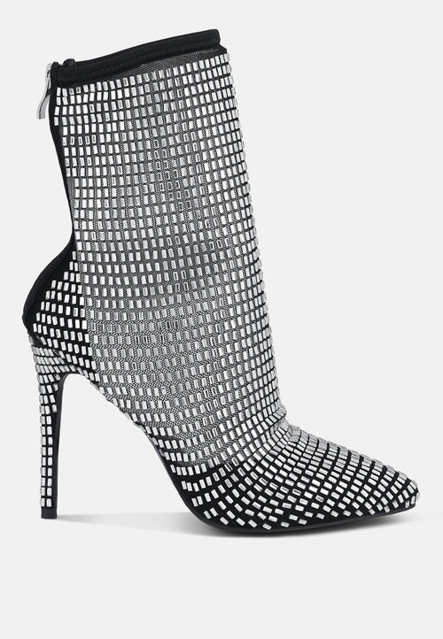 NL Rhinestones  Mesh Boots